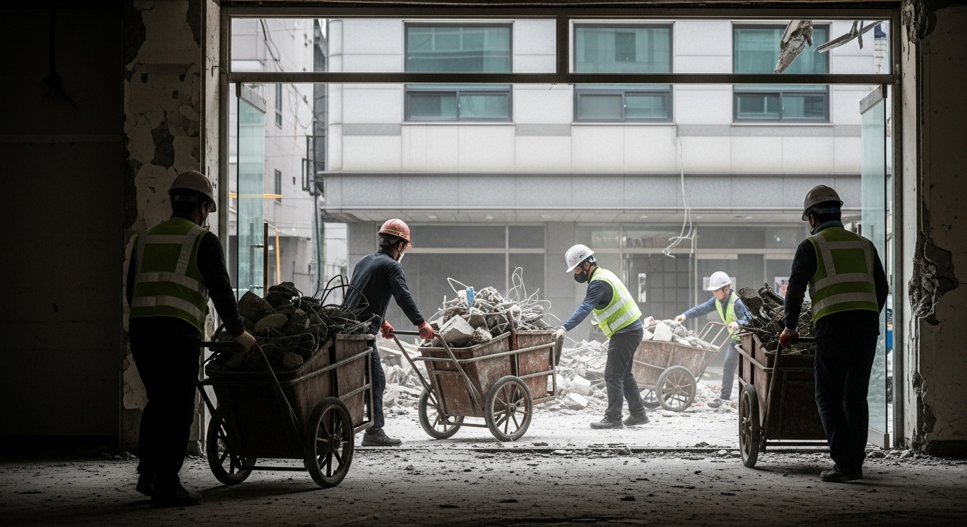 폐업정리 폐기물 분류·반출 작업