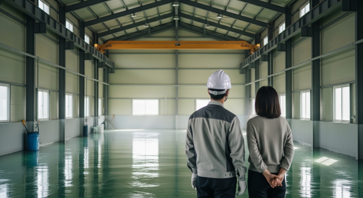 가동을 고려한 공장청소 현장 이미지