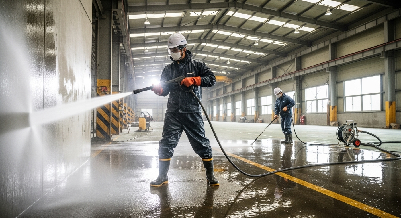 공장특수청소 작업 현장 이미지