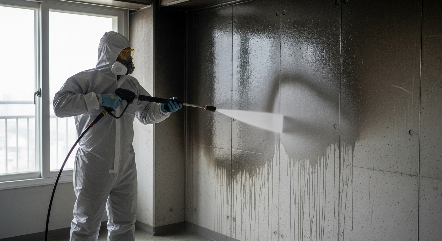 화재청소 그을음 제거 작업