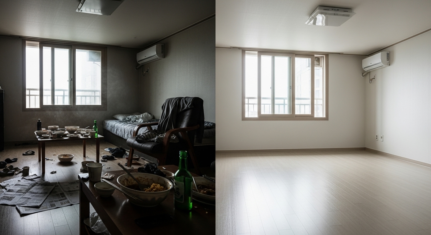 고독사청소 작업 범위 이미지